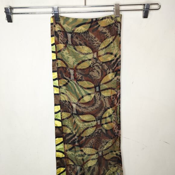 Bernie of New York Silk Scarf Geometric Animal Print 60" x 10" - Picture 2 of 9